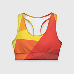 Топик спортивный женский Яркие треугольники, цвет: 3D-принт