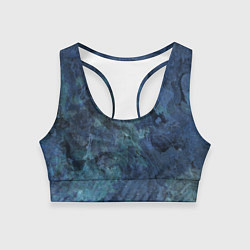 Женский спортивный топ Абстракция - dark blue sea stone