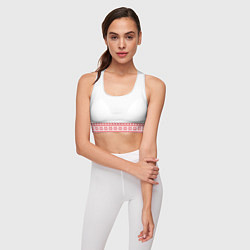 Топик спортивный женский Славянский орнамент и узоры - вышиванка рубаха бел, цвет: 3D-принт — фото 2