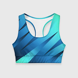 Женский спортивный топ Сине-голубой абстрактные полосы
