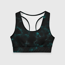 Женский спортивный топ Color black turquoise