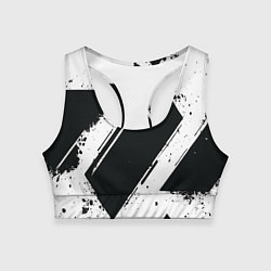 Женский спортивный топ Color black white