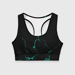 Женский спортивный топ Color black turquoise