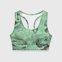 Топик спортивный женский Черепа динозавров - эскиз, цвет: 3D-принт
