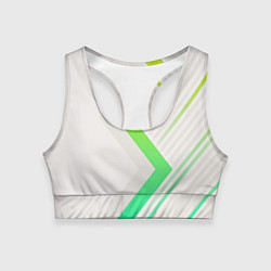 Женский спортивный топ Color white line green