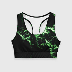 Топик спортивный женский Lightning green glow, цвет: 3D-принт