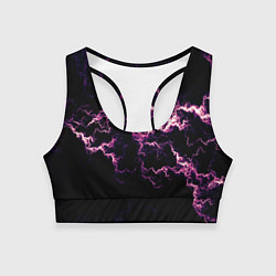 Топик спортивный женский Lightning pink glow, цвет: 3D-принт