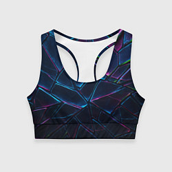 Топик спортивный женский Неоновые линии и фигуры, цвет: 3D-принт