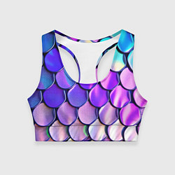 Топик спортивный женский Мазки краски с градиентом, цвет: 3D-принт