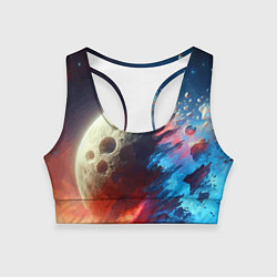 Женский спортивный топ Разрыв космического тела - нейроарт
