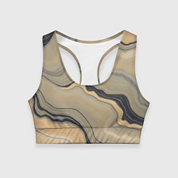 Топик спортивный женский Песочный мрамор, цвет: 3D-принт