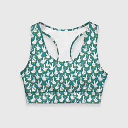 Женский спортивный топ Злой гусь узор