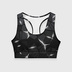 Топик спортивный женский Броня с белым свечением, цвет: 3D-принт