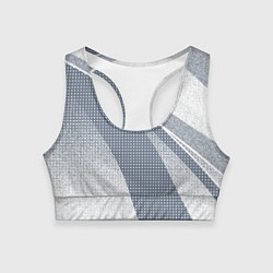 Женский спортивный топ Светлый серо-голубой текстурированный с полосой