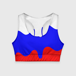 Топик спортивный женский Патриот - флаг, цвет: 3D-принт