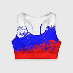 Топик спортивный женский Патриот - флаг, цвет: 3D-принт