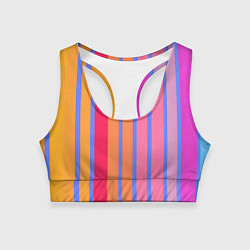 Женский спортивный топ Теплые цветные полосы