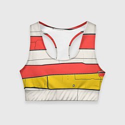 Топик спортивный женский Красные полоски, цвет: 3D-принт