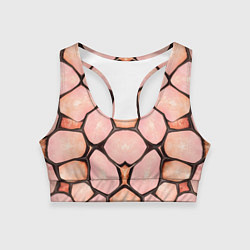 Женский спортивный топ Розовые пятна жирафа