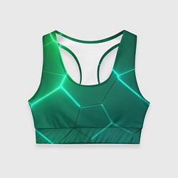 Женский спортивный топ Зеленые неоновые плитки