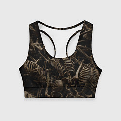 Топик спортивный женский Человеческие кости, цвет: 3D-принт