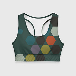 Женский спортивный топ Кластер зеленая ночь