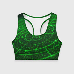 Женский спортивный топ Неоновый зеленый радар