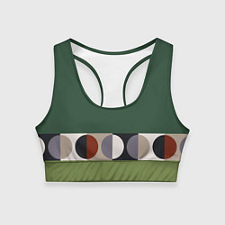 Женский спортивный топ Луна Малевича сосновый зеленый