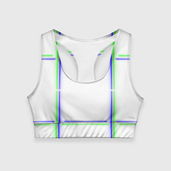 Женский спортивный топ Neon white green light blue
