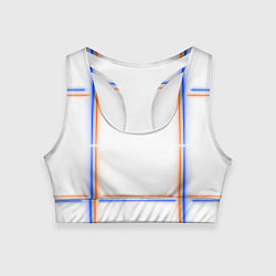 Топик спортивный женский Neon white orange blue, цвет: 3D-принт
