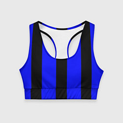 Топик спортивный женский Color blue black stripes, цвет: 3D-принт