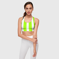 Топик спортивный женский Color light green white stripes, цвет: 3D-принт — фото 2