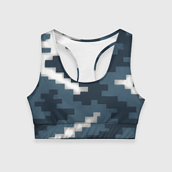 Женский спортивный топ Пиксельная текстура камуфляж