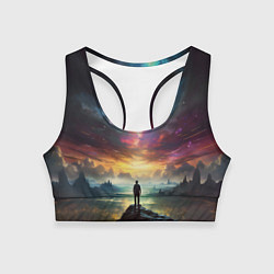 Топик спортивный женский Shocking the cosmos, цвет: 3D-принт