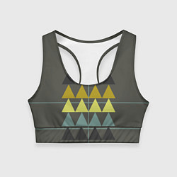 Топик спортивный женский Абстрактный лес, геометрический с однотоном, цвет: 3D-принт