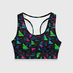 Топик спортивный женский Геометрия глитч, цвет: 3D-принт