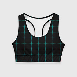 Топик спортивный женский Color black blue crosses, цвет: 3D-принт