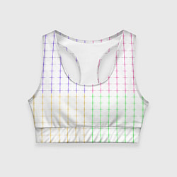 Женский спортивный топ Color white multicolored stripes