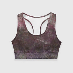 Топик спортивный женский Абстракция - brown-violet scales, цвет: 3D-принт