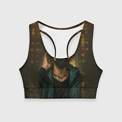 Топик спортивный женский Красивый парень в маске, цвет: 3D-принт