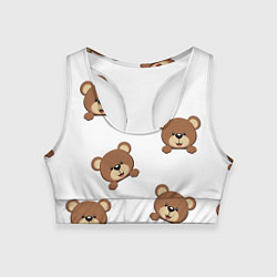 Топик спортивный женский Мордашка мишки, цвет: 3D-принт