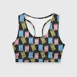 Топик спортивный женский Советские билеты транспорта, цвет: 3D-принт