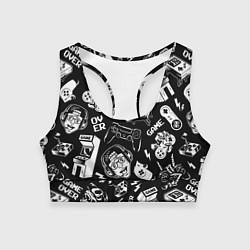 Женский спортивный топ Retro gamer pattern