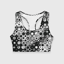 Топик спортивный женский Черно-белая метаморфоза, цвет: 3D-принт