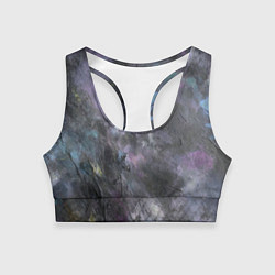 Женский спортивный топ Абстракция - dark blue oil painting