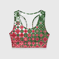 Женский спортивный топ Розово-зеленая метаморфоза