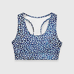 Женский спортивный топ Тёмный синий в белые пятнышки