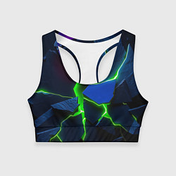 Топик спортивный женский Neon tile, цвет: 3D-принт