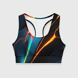 Топик спортивный женский Multicoloured neon, цвет: 3D-принт