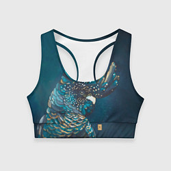 Топик спортивный женский Акварельный попугай, цвет: 3D-принт